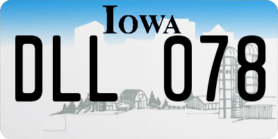 IA license plate DLL078