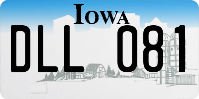 IA license plate DLL081