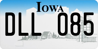 IA license plate DLL085