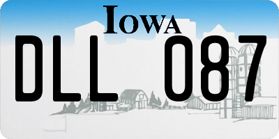 IA license plate DLL087