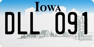 IA license plate DLL091