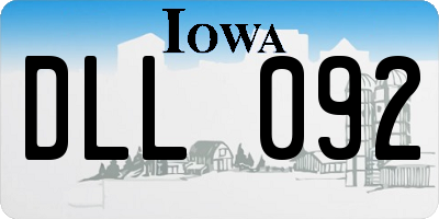 IA license plate DLL092