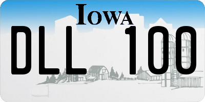 IA license plate DLL100