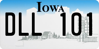 IA license plate DLL101