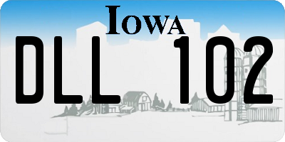 IA license plate DLL102