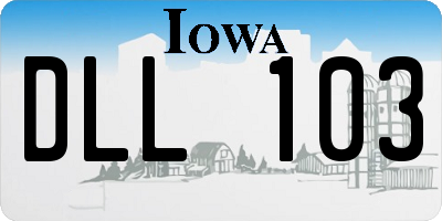 IA license plate DLL103
