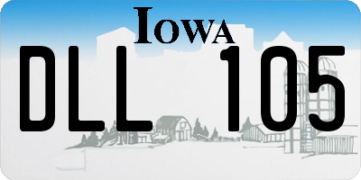 IA license plate DLL105