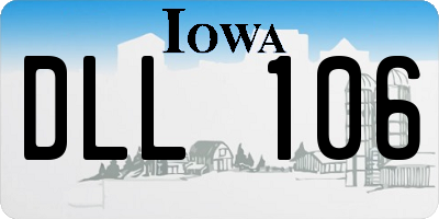 IA license plate DLL106