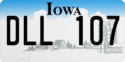 IA license plate DLL107