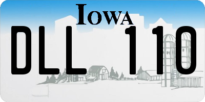 IA license plate DLL110