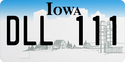 IA license plate DLL111
