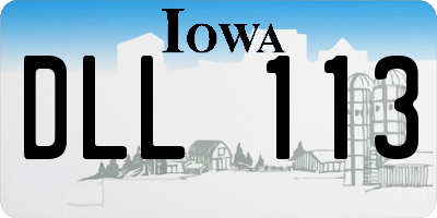 IA license plate DLL113