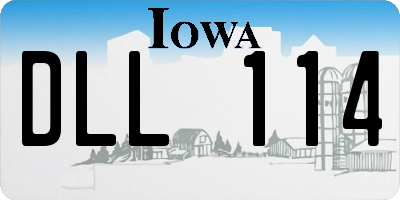 IA license plate DLL114