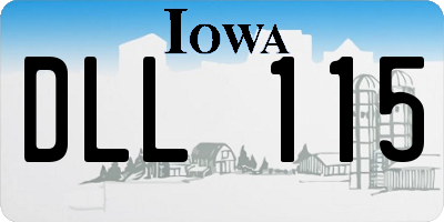 IA license plate DLL115