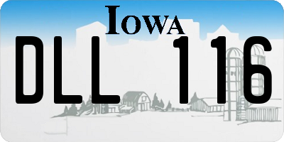 IA license plate DLL116