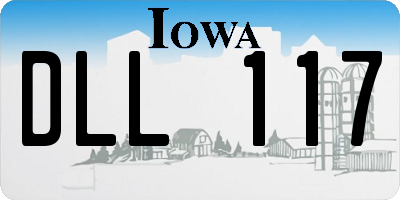 IA license plate DLL117
