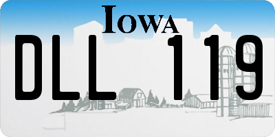 IA license plate DLL119