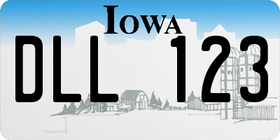 IA license plate DLL123