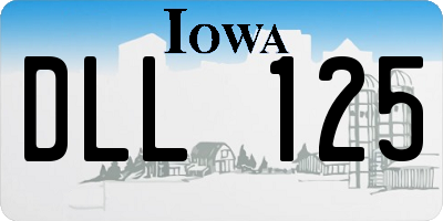 IA license plate DLL125