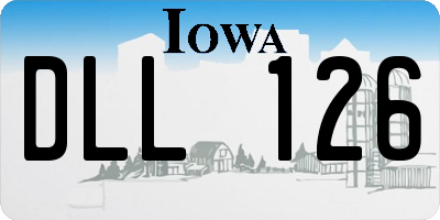 IA license plate DLL126