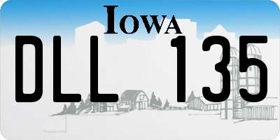 IA license plate DLL135