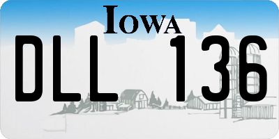 IA license plate DLL136