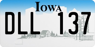 IA license plate DLL137