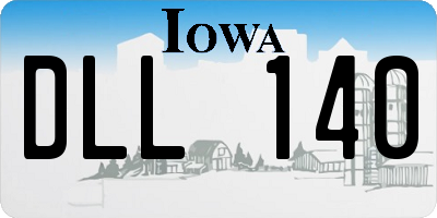 IA license plate DLL140