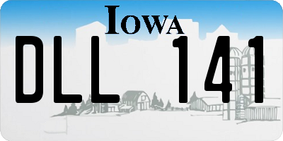 IA license plate DLL141