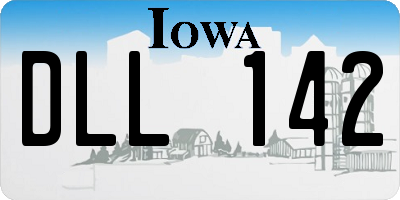 IA license plate DLL142