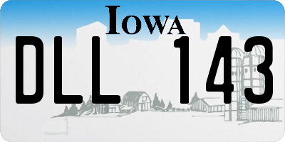 IA license plate DLL143