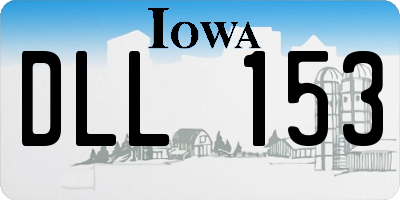 IA license plate DLL153