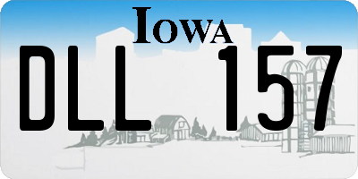 IA license plate DLL157