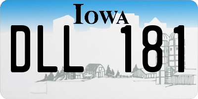 IA license plate DLL181