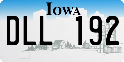 IA license plate DLL192