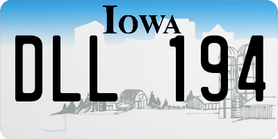 IA license plate DLL194