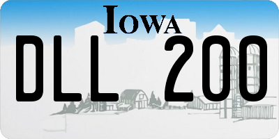 IA license plate DLL200