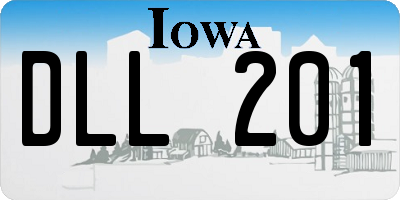 IA license plate DLL201