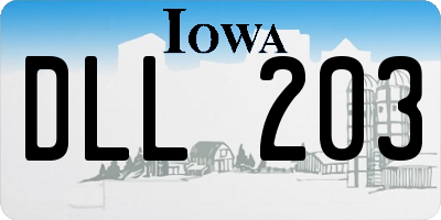 IA license plate DLL203
