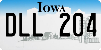 IA license plate DLL204