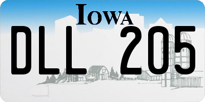 IA license plate DLL205