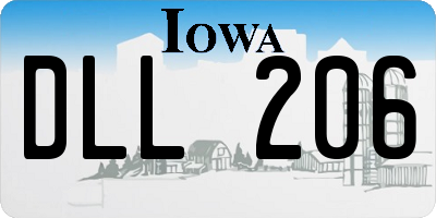 IA license plate DLL206
