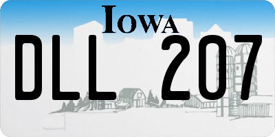 IA license plate DLL207