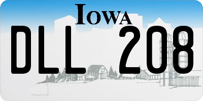 IA license plate DLL208