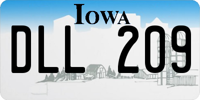 IA license plate DLL209