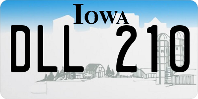 IA license plate DLL210