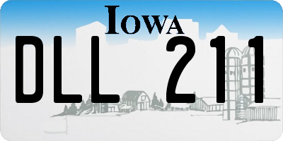 IA license plate DLL211