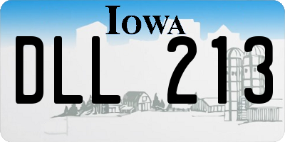IA license plate DLL213