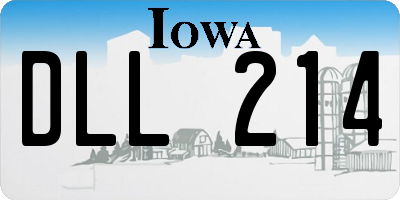 IA license plate DLL214