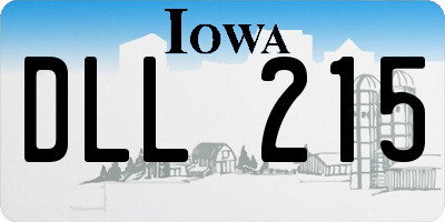 IA license plate DLL215